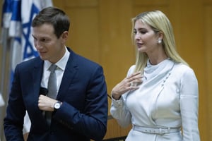Big fans of Israel, now visiting during a war. Jared and Ivanka during the anniversary of the Abraham Accords.