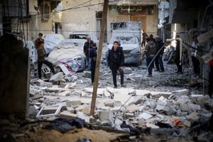 Palestinians at Khan Yunis, southern Gaza Strip, December 24, 2023.