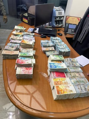 Doing as much as possible to disrupt Hamas' cash flow. Terror money seized in raid.