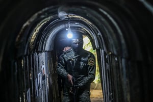 Al-Quds terrorists inside a tunnel in Beit Hanun. Gaza Strip, May 18, 2022.