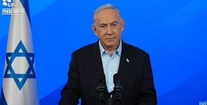 Screenshot from video, Netanyahu in the Press Conference