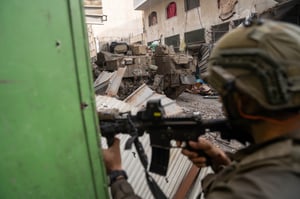 IDF tank and soldier, Khan Yunis, Gaza.