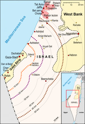 Life returning to normal in the orange area? Gaza Perimeter map.