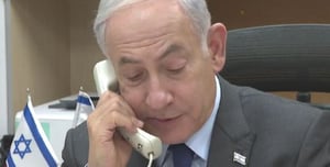 Netanyahu during conversation with Biden