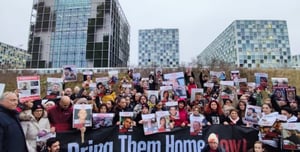 Families of abducted Israelis at the International Court of Justice in the Hague