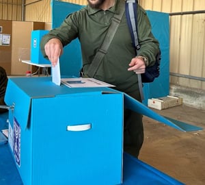 IDF soldiers begin a week of early voting in local elections - from the battlefield