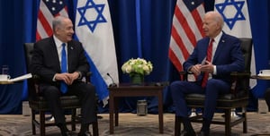 Netanyahu and Biden in Tel Aviv