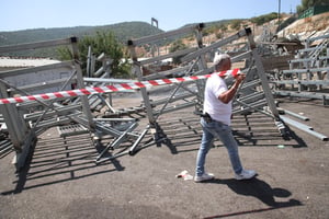 Some of the unsafe structures that led to the Meron disaster being dismantled.