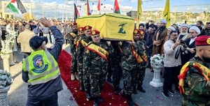 Hezbollah terrorists bury their dead