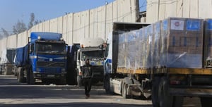 Humanitarian trucks destined for Gaza
