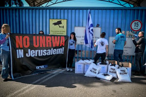 Protest against UNRWA in Jerusalem.