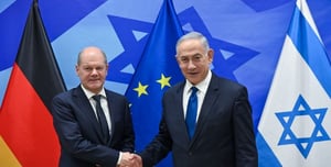 Netanyahu and Scholz.