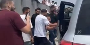 Printscreen of video of German ambassador getting attacked by Palestinian mob