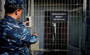 Guards in a Russian prison