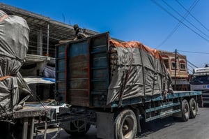 Trucks from Kerem Shalom crossing.