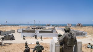 Land facilities prepared by the IDF for the aid pier.