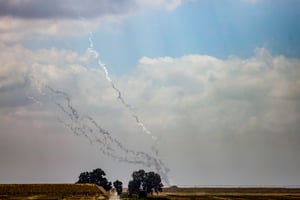 Rockets fired from Gaza towards Israel.