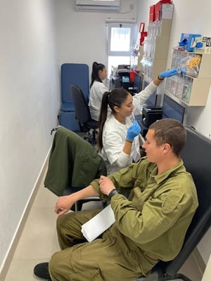 IDF soldiers receiving medical treatment. Illustration.