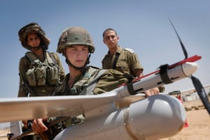 IDF soldiers of the Sky Rider unit, which operates unmanned aerial vehicles, manufactured by Elbit Systems. 