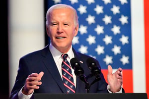 U.S. President Joe Biden addresses the nation about the Senate passing a supplemental for national security.