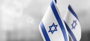 Small national flags of the Israel 