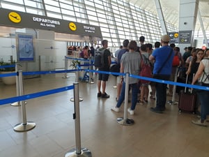 Lines at Ben Gurion Airport