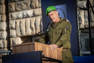 Outgoing head of the IDF Central Command Major General Yehuda Fox at the IDF Central Command headquarters in Jerusalem on July 8, 2024. 