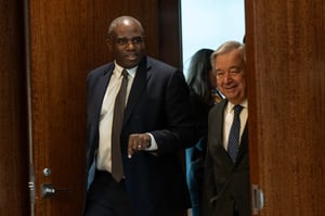 David Lammy with the UN Secretary General.