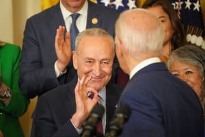 Chuck Schumer and Joe Biden when times were better