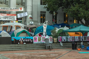 Palestinian protesters camping on the UC Berkeley campus