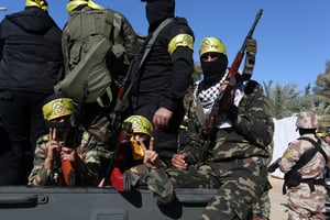 Members of the Al-Aqsa Martyrs Brigades, the military wing of the Fatah movement