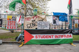Anti-Israel protest on campus.