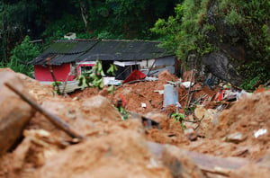 Landslide following heavy rains