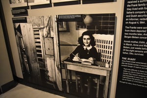 Picture of Anne Frank in the Holocaust Memorial Museum, NY, USA
