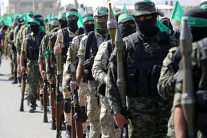 Hamas militants in the southern Gaza Strip