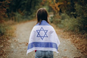 Girl wearing the Israeli flag 