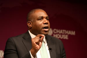 Freezing arms sales "pending policy review." David Lammy.