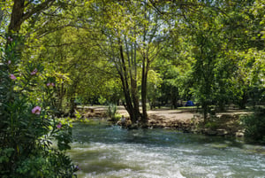 Enjoying the Snir River near Kibbutz Hagoshrim in Northern Israel on June 25, 2023