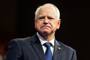 Governor of Minnesota Tim Walz attends the rally in Liacouras Center at Temple University in Philadelphia, PA on August 6, 2024 