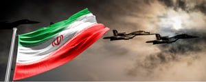 The national flag of the Islamic Republic of Iran