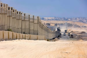 View of the Philadelphi Corridor between the southern Gaza Strip and Egypt, on July 15, 2024. 