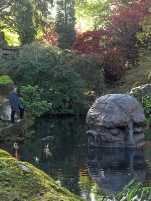        More details David Breuer-Weil standing beside his sculpture Visitor, exhibited at Sotheby's Beyond Limits at Chatsworth House, 2010