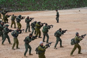 Golan Heights Emergency Squad's team members train in the Golan Heights