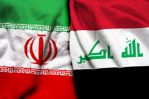 Iran and Iraqi flags