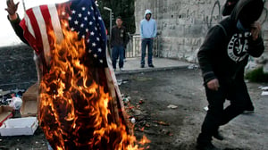 Burning US flag