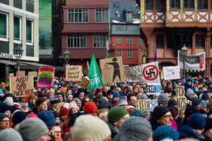  Frankfurt, Germany: 80 000 people demonstrated against hatred and AfD, January 2024