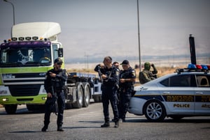 The scene where three Israelis were killed in a terror shooting attack at Allenby bridge, a crossing between West Bank and Jordan