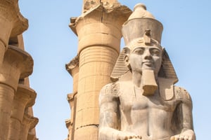 Detail of a sculpture of Ramses II in Luxor temple