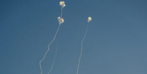 Rockets being intercepted