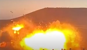 Blowing up a Hezbollah site.